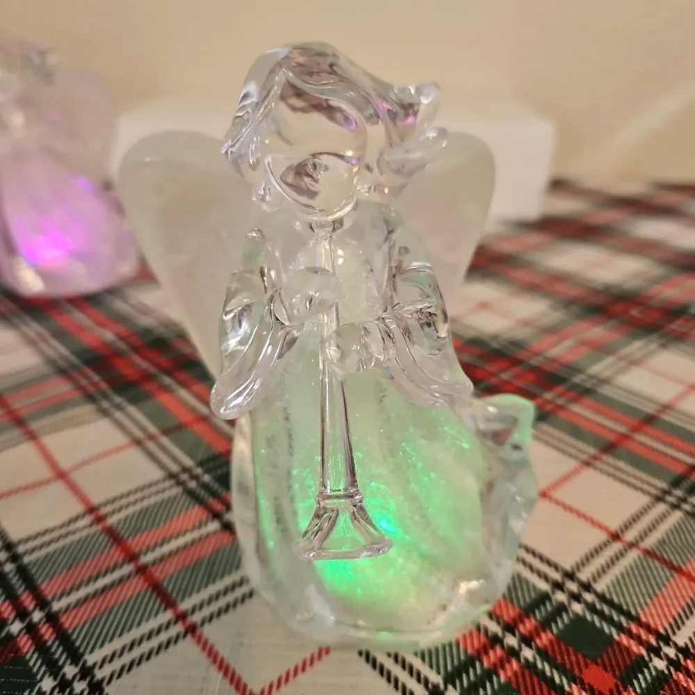 JCPenny Home Collection Colorful Acrylic LED Noel Series Angel Figurines
